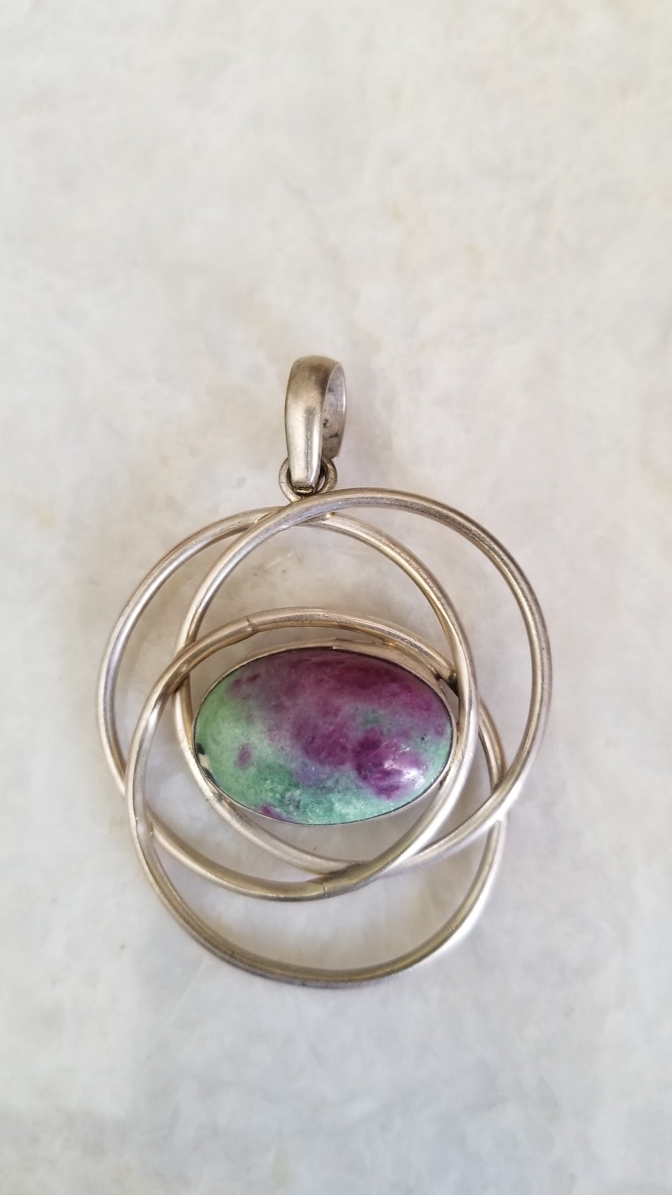 Silver Pendant - semi precious stone-5