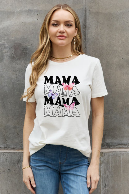 Simply Love MAMA Butterfly Graphic Cotton T-Shirt