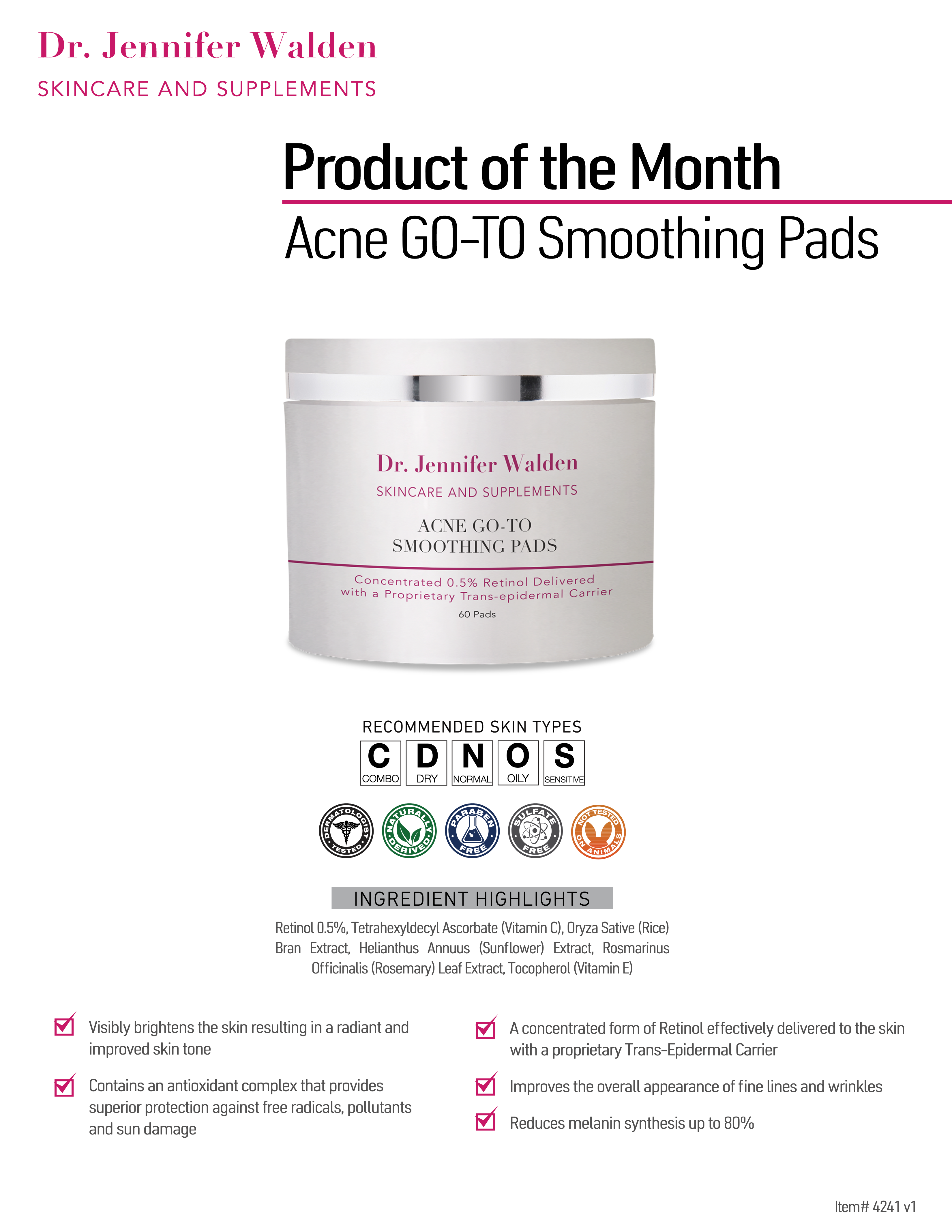 ACNE GO-TO SMOOTHING PADS WITH 0.5% RETINOL-5