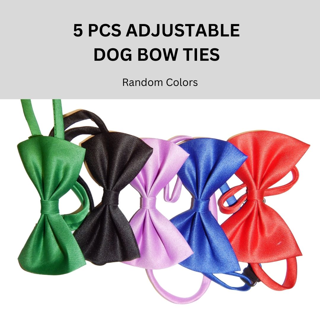 5 PCS ADJUSTABLE DOG BOW TIES (Random Color)-1