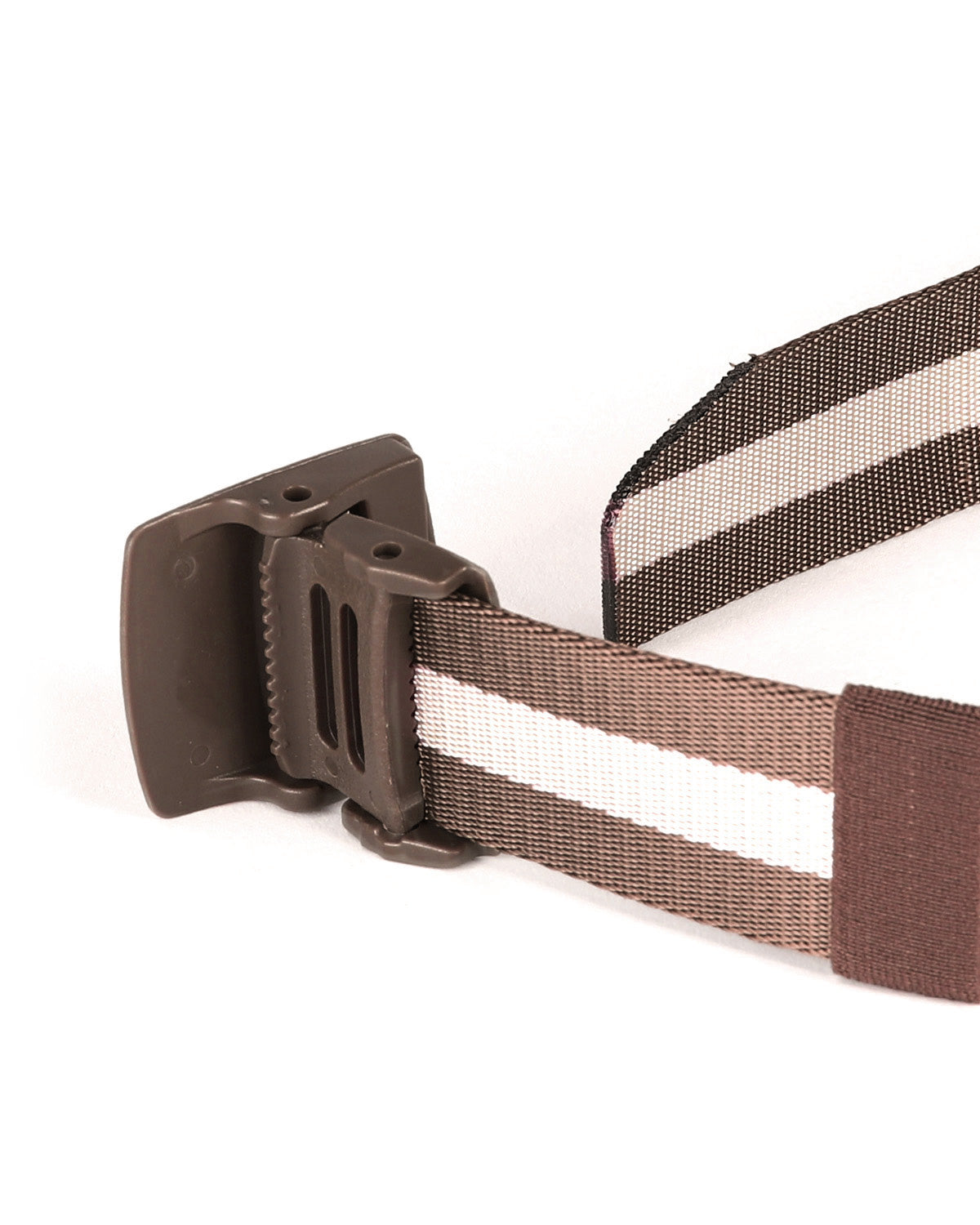 ZIMEGO Mens One Size Adjustable Strap Stripe Nylon Web Belt With Plastic Buckle-14