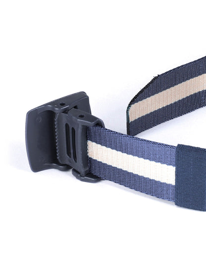 ZIMEGO Mens One Size Adjustable Strap Stripe Nylon Web Belt With Plastic Buckle-17