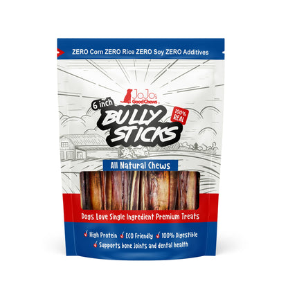 Natural Beef Bully Stick Dog Treats - 6&quot; Jumbo (2-Pack)-0