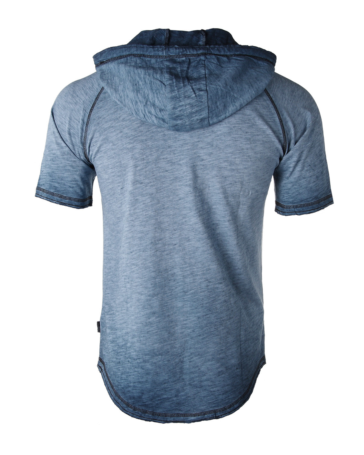 ZIMEGO Short Sleeve Vintage Garment Dyed Hooded Raglan Henley-7