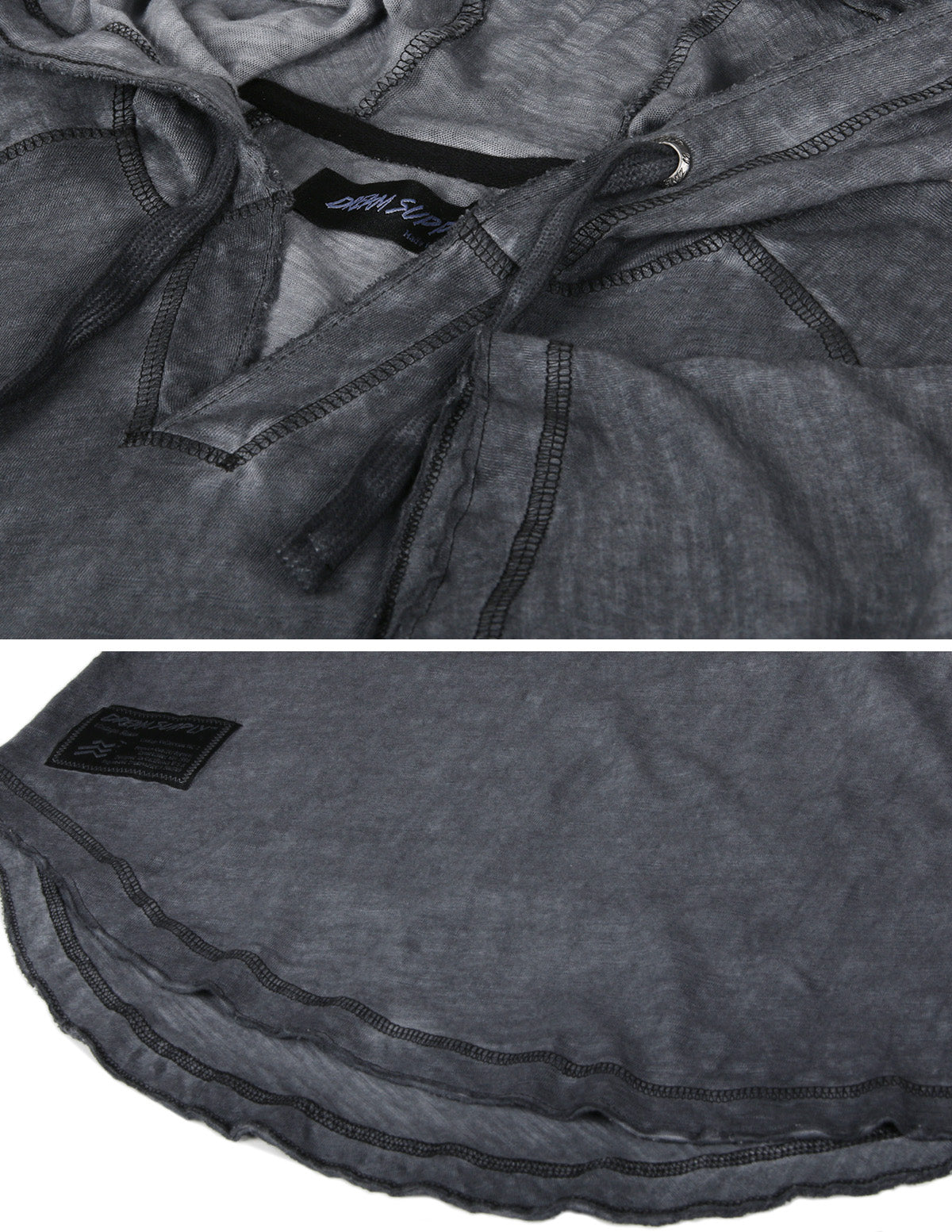 ZIMEGO Short Sleeve Vintage Garment Dyed Hooded Raglan Henley-20