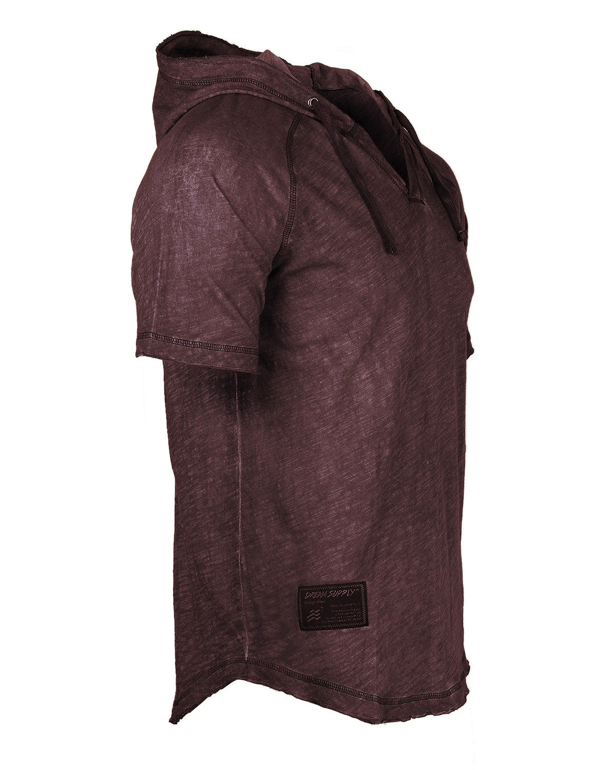 ZIMEGO Short Sleeve Vintage Garment Dyed Hooded Raglan Henley-15