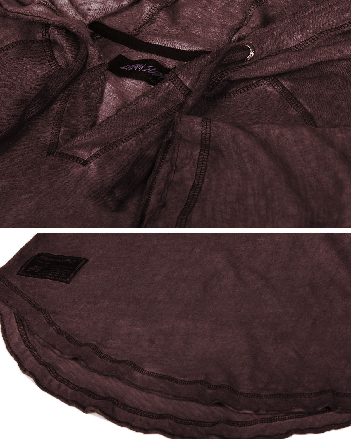 ZIMEGO Short Sleeve Vintage Garment Dyed Hooded Raglan Henley-23