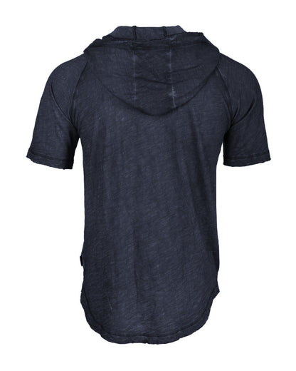 ZIMEGO Short Sleeve Vintage Garment Dyed Hooded Raglan Henley-14