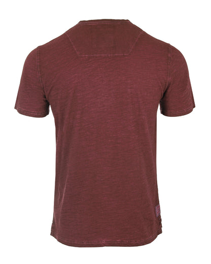 ZIMEGO Mens Short Sleeve Crew Neck Oil Wash Vintage Button Henley T-Shirt-5