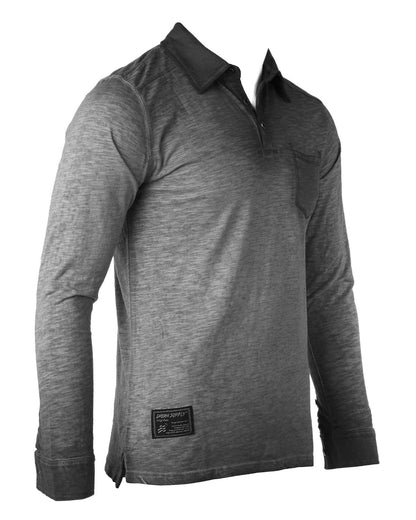 ZIMEGO Mens Long Sleeve Oil Wash Vintage Henley Button Cuffs Pocket Polo T-Shirt-9