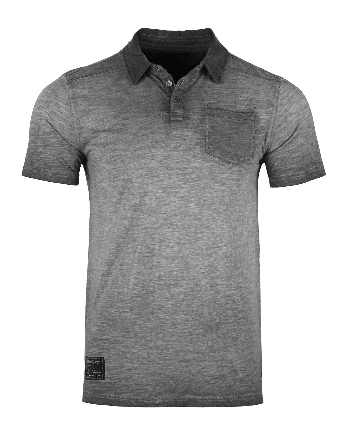 ZIMEGO Mens Short Sleeve Oil Wash Vintage Button Henley Pocket Polo T-Shirt-8