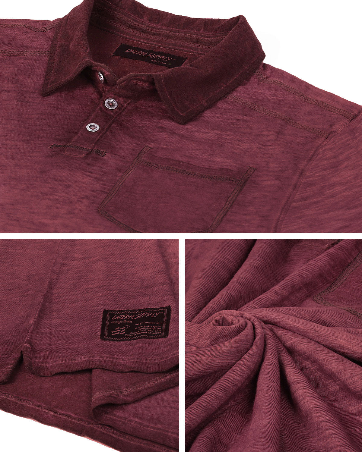 ZIMEGO Mens Short Sleeve Oil Wash Vintage Button Henley Pocket Polo T-Shirt-20