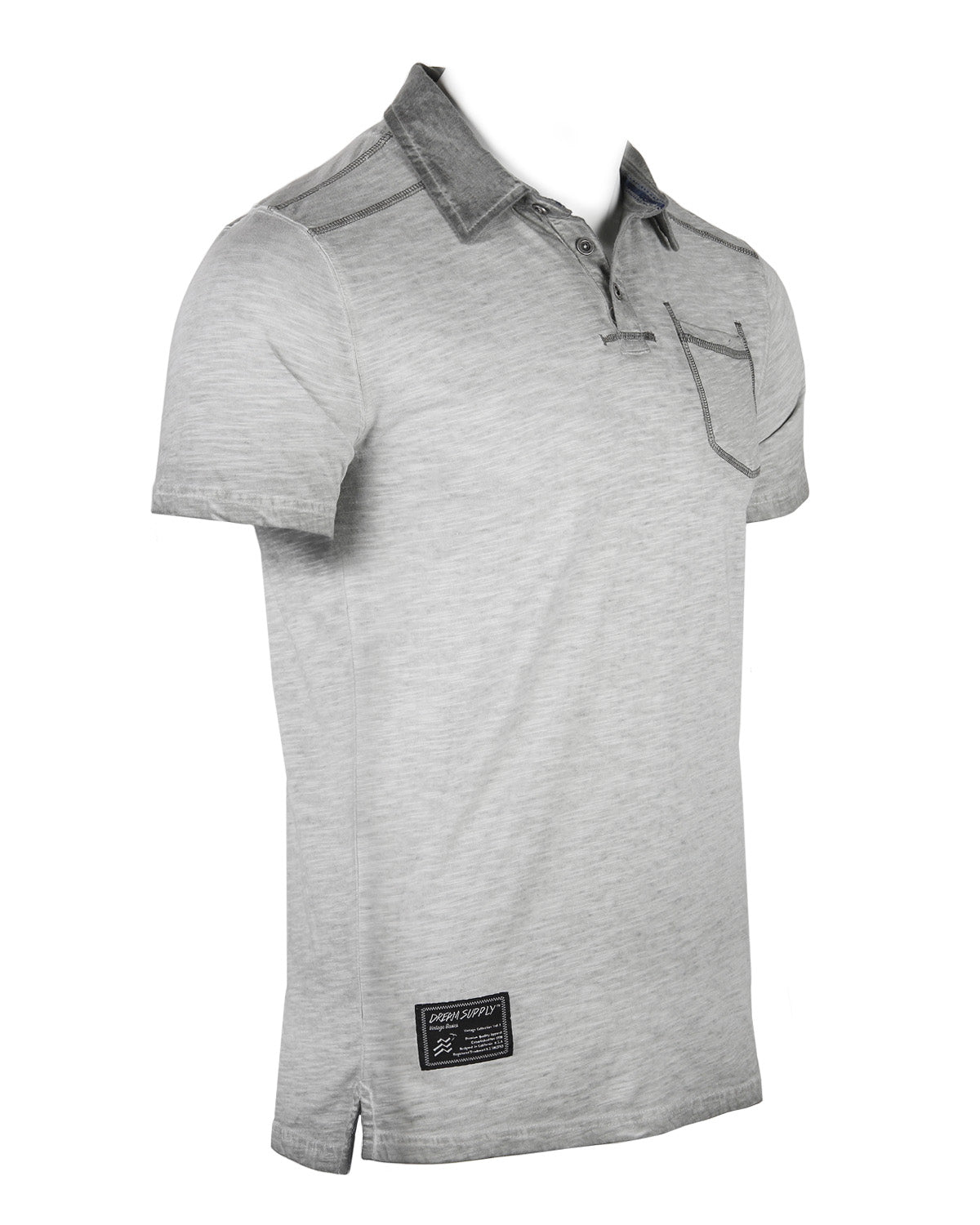 ZIMEGO Mens Short Sleeve Oil Wash Vintage Button Henley Pocket Polo T-Shirt-14