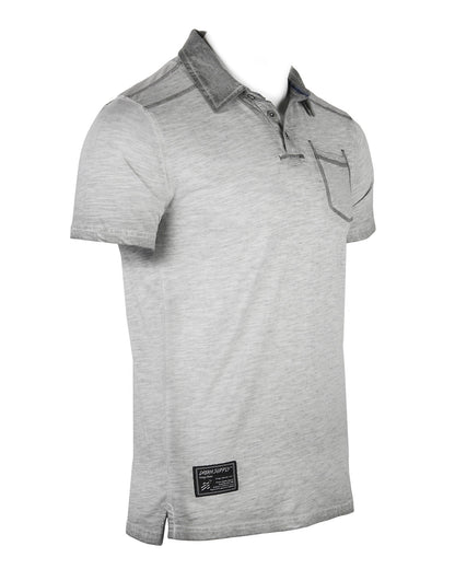 ZIMEGO Mens Short Sleeve Oil Wash Vintage Button Henley Pocket Polo T-Shirt-14