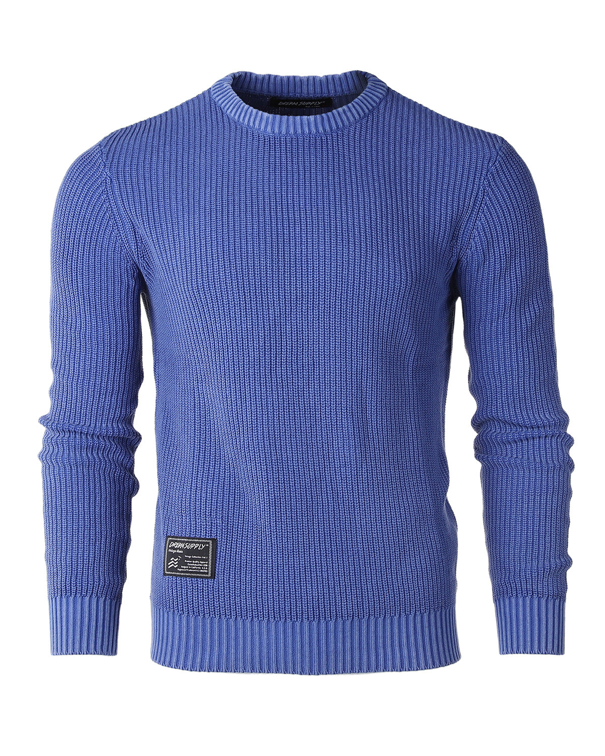 Free 3-day Shipping - ZIMEGO Mens Long Sleeve Stone Washed Vintage Crewneck Pullover Sweater-0