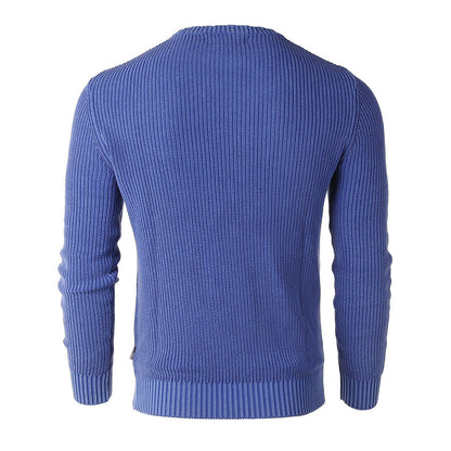 Free 3-day Shipping - ZIMEGO Mens Long Sleeve Stone Washed Vintage Crewneck Pullover Sweater-2