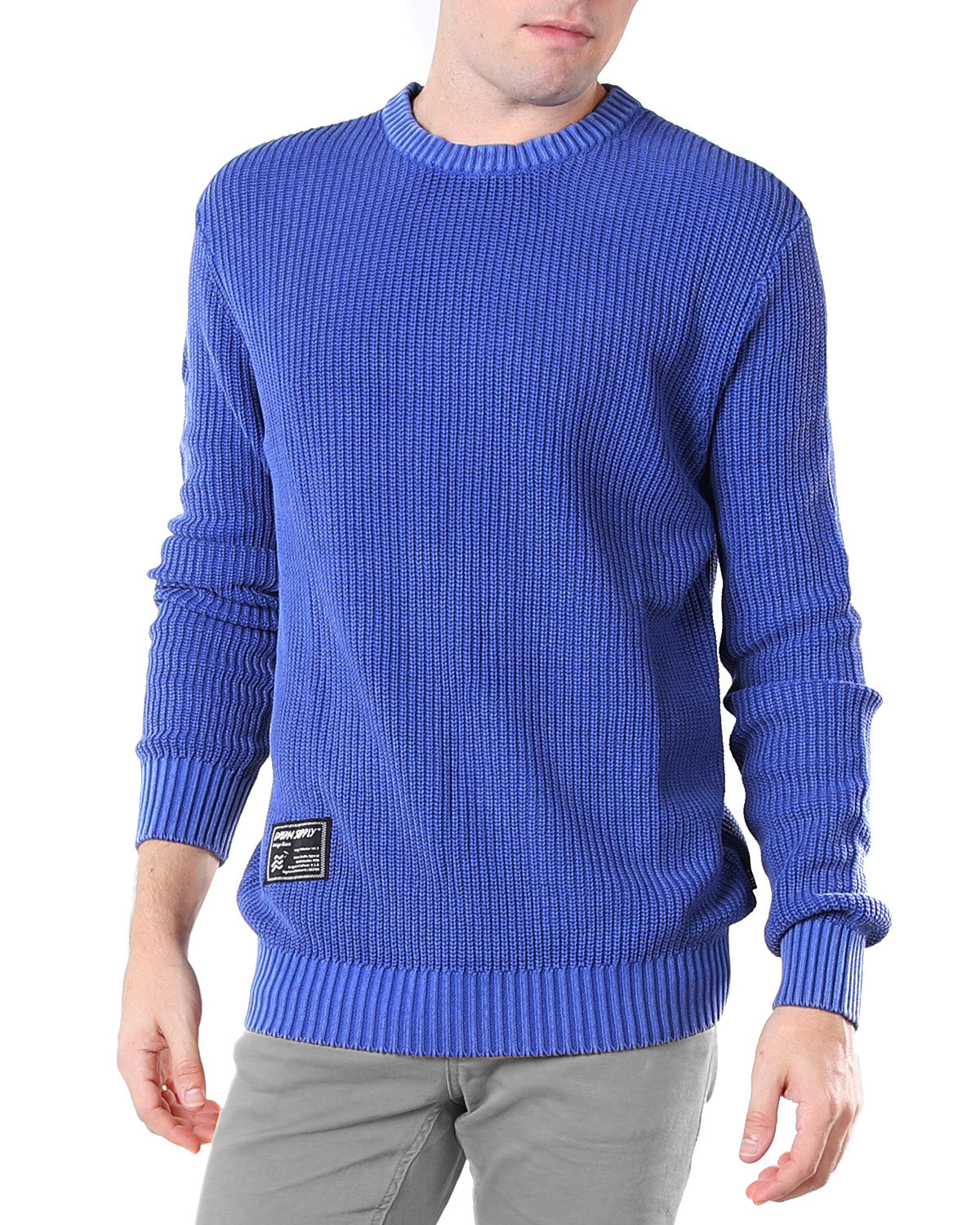 Free 3-day Shipping - ZIMEGO Mens Long Sleeve Stone Washed Vintage Crewneck Pullover Sweater-3