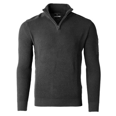 Free 3-day Shipping - ZIMEGO Mens Long Sleeve Pullover Quarter Zip Mock Neck Polo Sweater-1