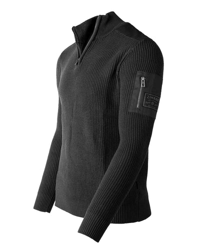Free 3-day Shipping - ZIMEGO Mens Long Sleeve Pullover Quarter Zip Mock Neck Polo Sweater-0