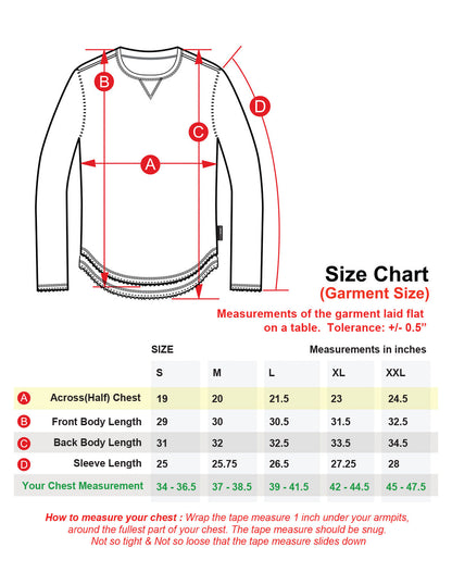 ZIMEGO Mens Long Sleeve Crewneck Oil Wash Vintage Raw Edge Hem Hipster Hip-Hop T shirt - Black-5