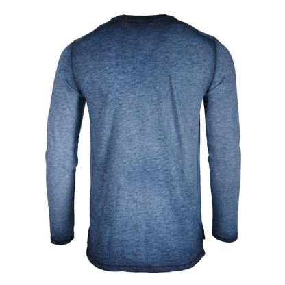 ZIMEGO Mens Long Sleeve V-Neck Henley Oil Wash Contrast Seam Vintage Shirt-2