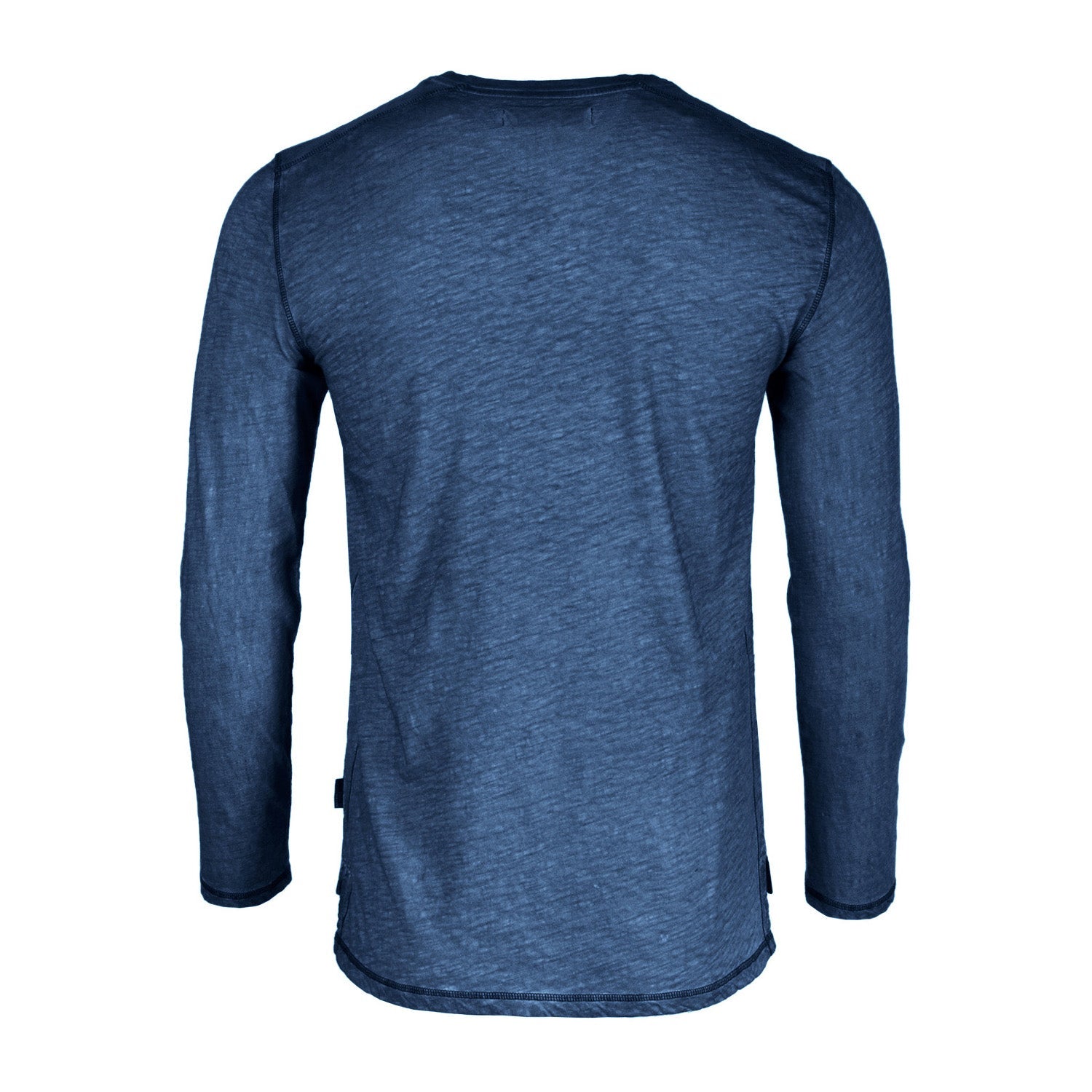 ZIMEGO Mens Long Sleeve V-Neck Henley Oil Wash Contrast Seam Vintage Shirt-2