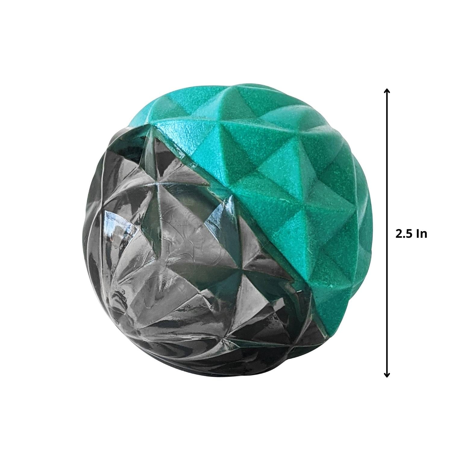 Geometric Design Textured Ball Dog Chew Toy - Small-2