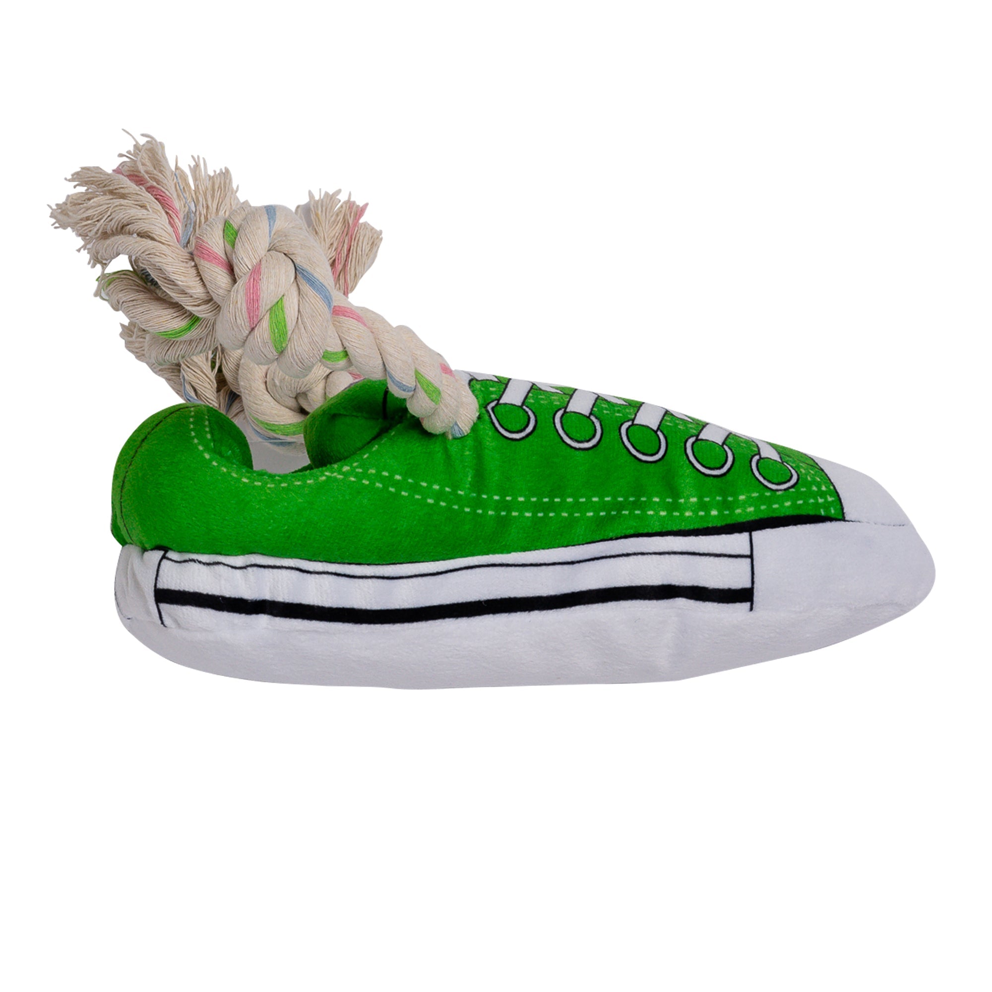 Squeaking Comfort Plush Sneaker Dog Toy - Green-3