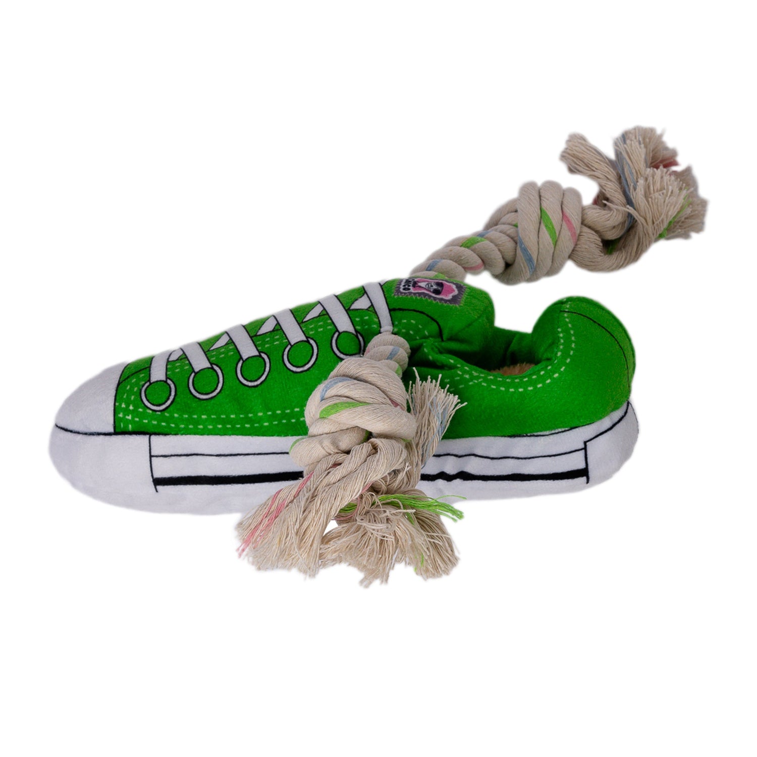 Squeaking Comfort Plush Sneaker Dog Toy - Green-4
