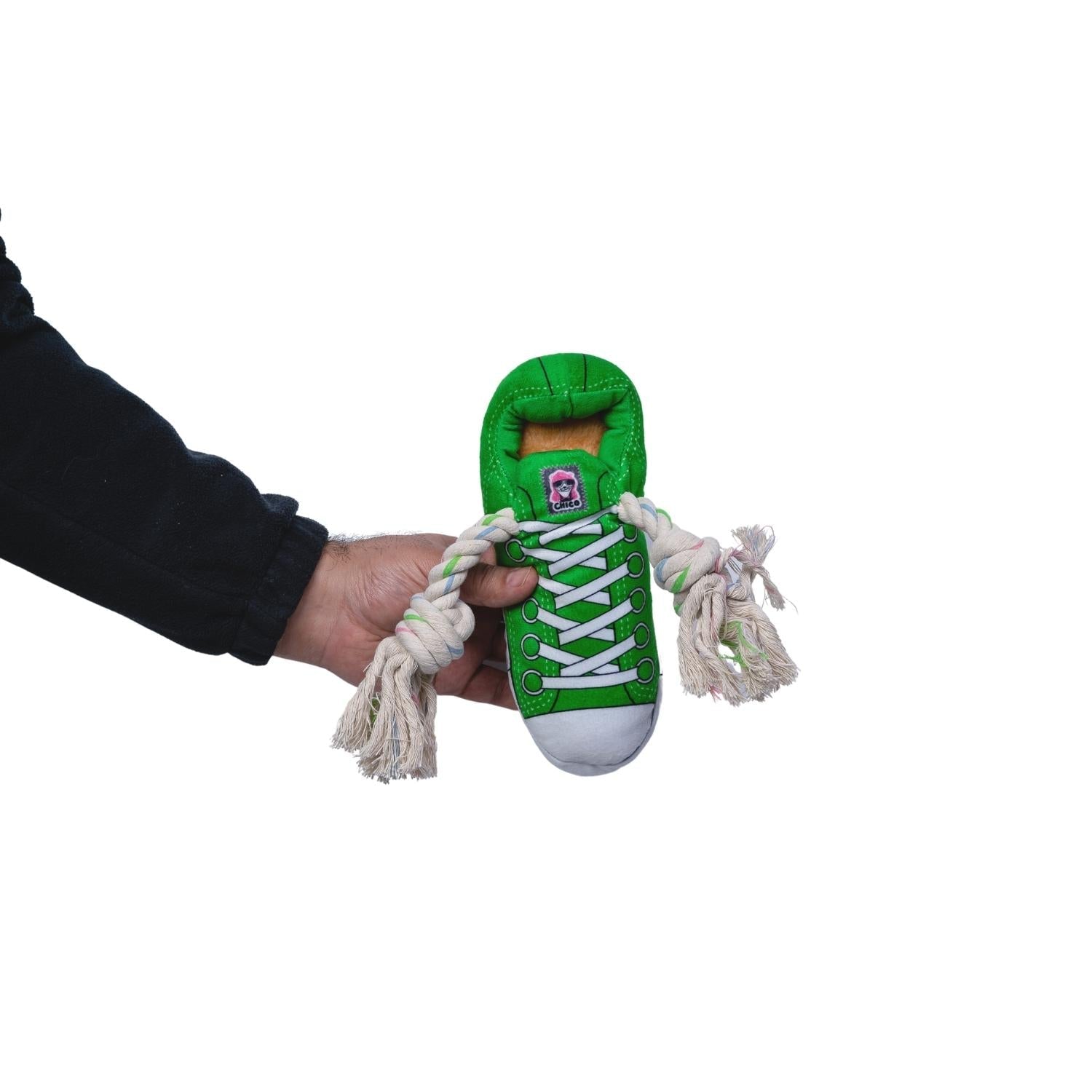 Squeaking Comfort Plush Sneaker Dog Toy - Green-1