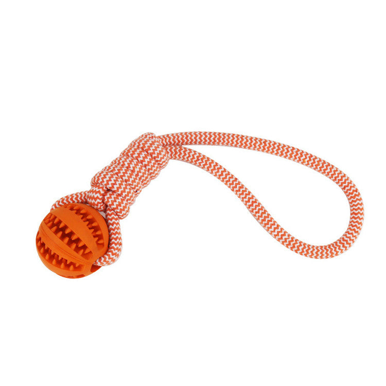 Rubber Ball Chew Toy with Cotton Rope | Dog Toy-7