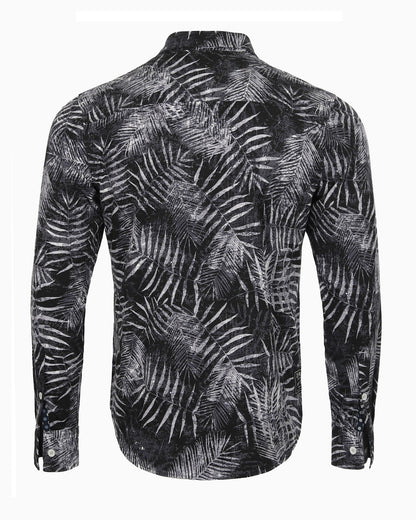 ZIMEGO Mens Holiday Hawaiian Long Sleeve Stretch Casual Aloha Button Down Shirt-5