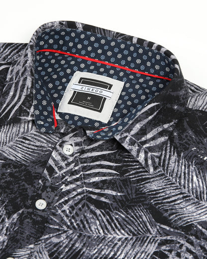 ZIMEGO Mens Holiday Hawaiian Long Sleeve Stretch Casual Aloha Button Down Shirt-6
