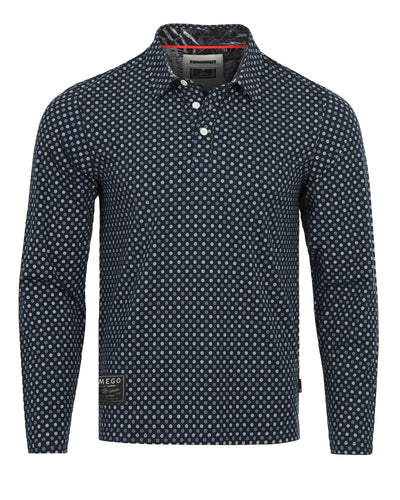 ZIMEGO Mens Long Sleeve Golf Polo Stretch Office Casual Holiday T-Shirt-0