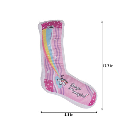 Squeaking Unicorn Comfort Plush Sock Dog Toy-1