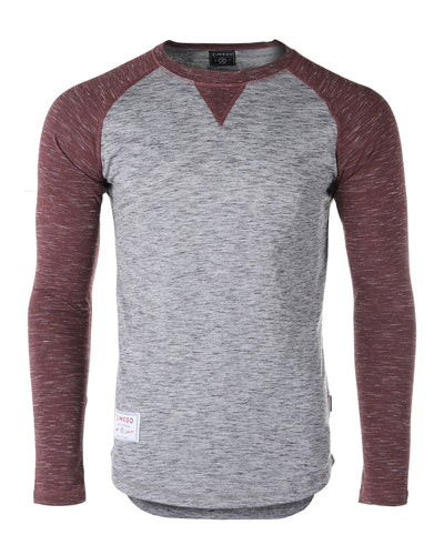 ZIMEGO Men Athletic Fit Baseball Retro Contrast Long Sleeve Raglan T-Shirt-0