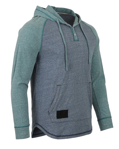 ZIMEGO Men's Long Sleeve Henley Raglan Hoodie with Kangaroo Pocket-1