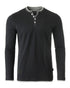 ZIMEGO Men’s Long Sleeve Double Layered Y-Neck Fashion Henley - ZGLS247-0