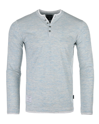 ZIMEGO Men's Long Sleeve Double Layered Y-Neck Fashion Henley - ZGLS247-0
