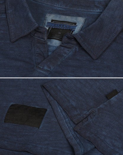 ZIMEGO Mens Long Sleeve Vintage V-Neck Henley Polo T-Shirt-7