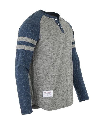 ZIMEGO Men’s Casual Long Sleeve Baseball Raglan Athletic Fashion Henley Shirt-1