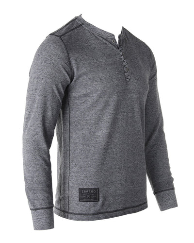 ZIMEGO Men's Long Sleeve Lightweight Waffle Thermal Henley T-shirts-1