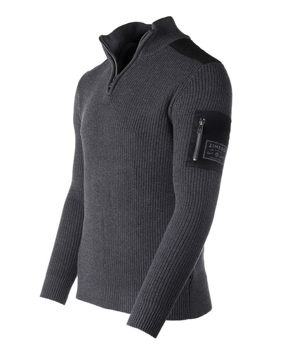 Free 3-day Shipping - ZIMEGO Mens Long Sleeve Pullover Quarter Zip Mock Neck Polo Sweater with Pocket-0