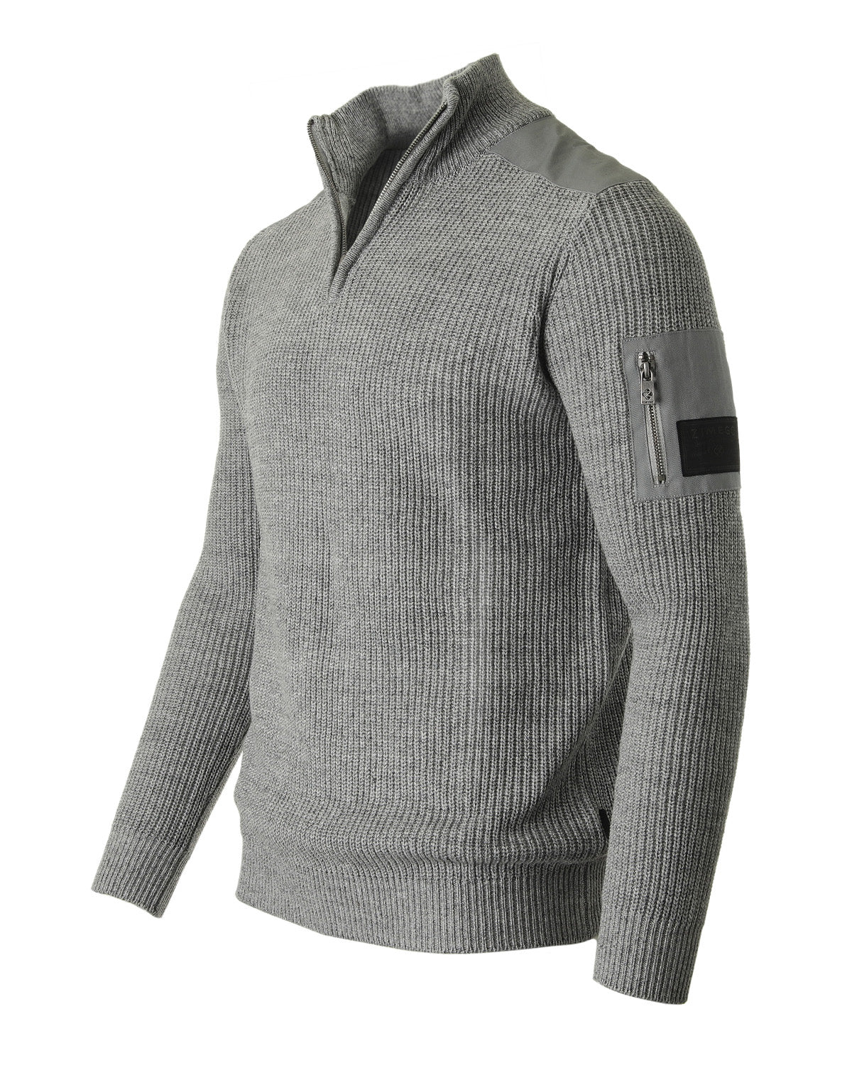 Free 3-day Shipping - ZIMEGO Mens Long Sleeve Pullover Quarter Zip Mock Neck Polo Sweater-0