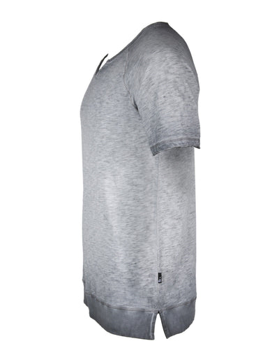 DREAM SUPPLY by ZIMEGO Men's Short Sleeve Vintage Wide Neck Oil Wash Raglan Side Slit T-Shirts-1