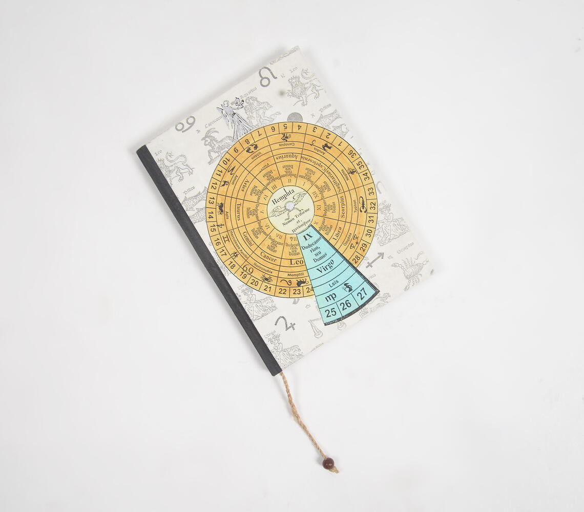 Hand painted astrological virgo sign paper diary-0