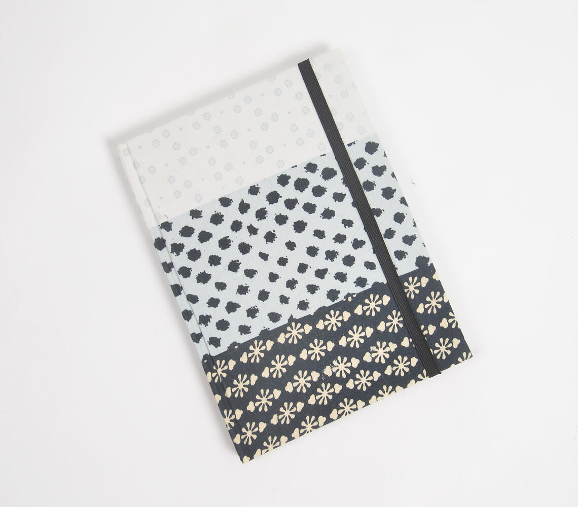 Monotone Printed Patchwork Fabric Diary-0