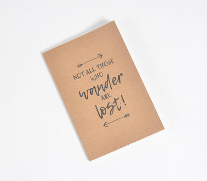 Screen Printed Brown Notebook with Quote Q-0