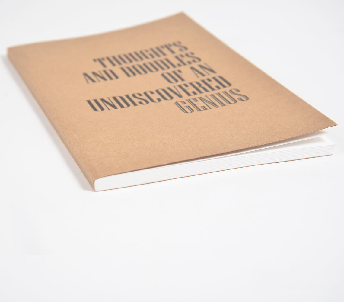 Screen Printed Brown Notebook with Quote Q1-1