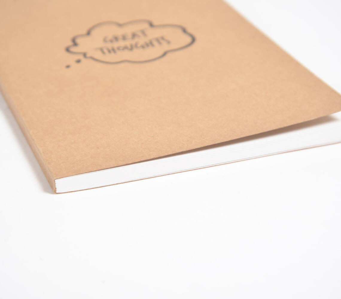 Screen Printed Brown Notebook with Quote-1